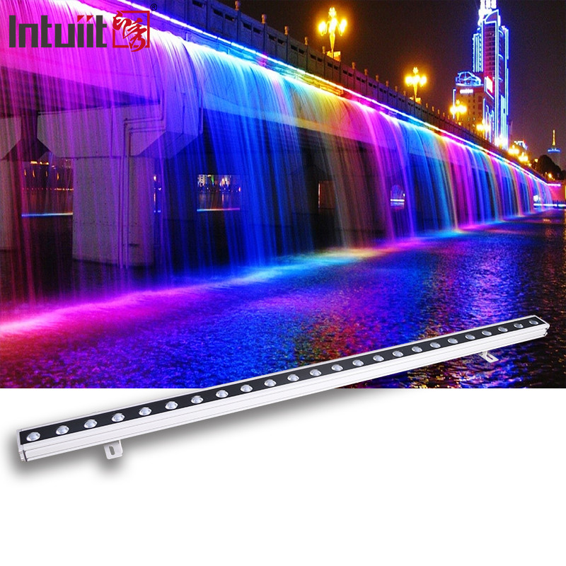 جهاز عرض إضاءة المباني الزخرفية IP65 في الهواء الطلق ضوء خطي 36 واط DMX RGB LED غسالة الجدار