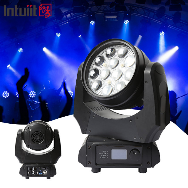 LED RGBW 4in1 مصابيح المسرح المتحركة النادي الليلي DJ المسرح 12X10W LED الضوء LED المتحرك غسل الرأس