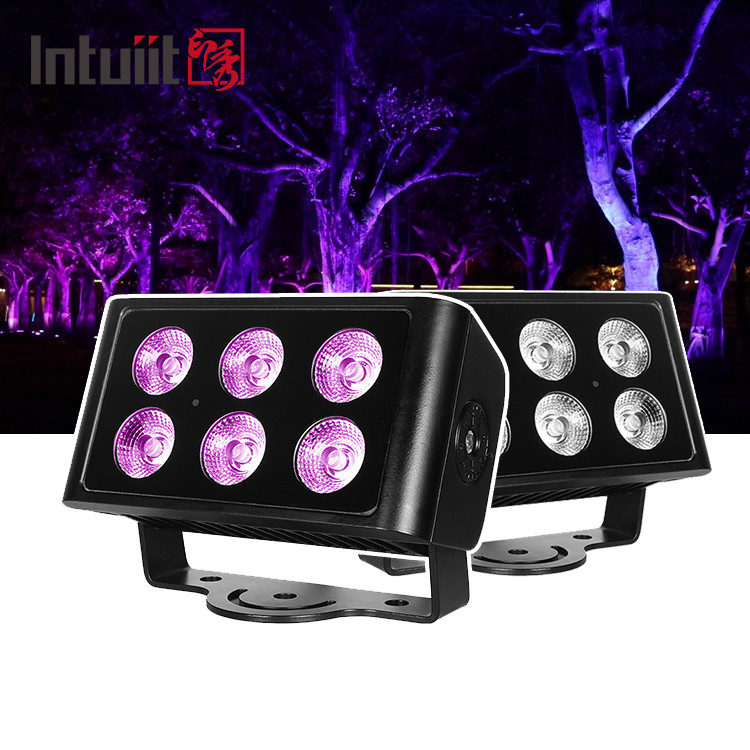 IP65 مقاوم للماء 6x5W RGBW 4 في 1 ضوء الفيضانات LED DMX التحكم الطائرة ضوء بقعة خلفية تلوث DJ ديسكو الإضاءة المسرحية