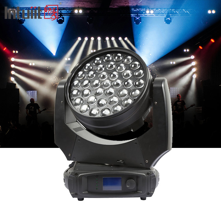 LED غسل 37x10W زوم الإضاءة المرحلة DMX شعاع غسل مصابيح رأس متحركة