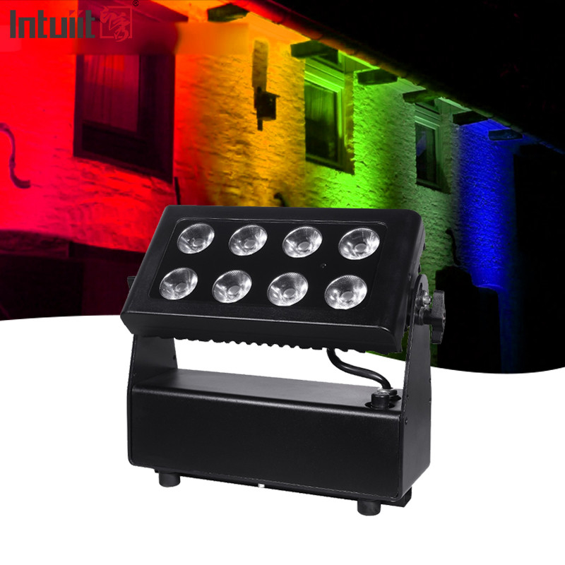 8X15W RGBW 4-in-1 LED ضوء الفيضانات المقاوم للماء DMX التحكم ضوء الظهور المسطح خلفية غسل الحائط الضوء مصباح المسرح