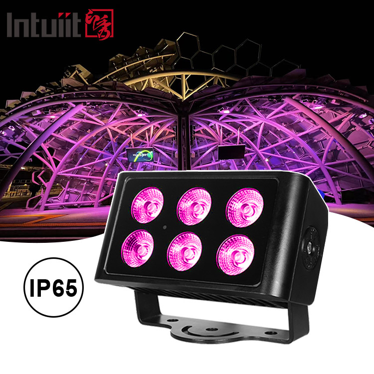 6x5W 4pcs LED Beads خارجي مربع IP65 مقاوم للماء DMX مرحلة الضوء ضوء الفيضان RGBW 4 في 1