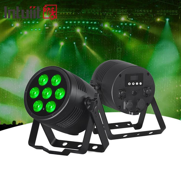 مضاد للماء اللاسلكي DMX في الهواء الطلق 7x20W RGBWA UV 6in1 IP65 LED Par Light Uplight خارجية