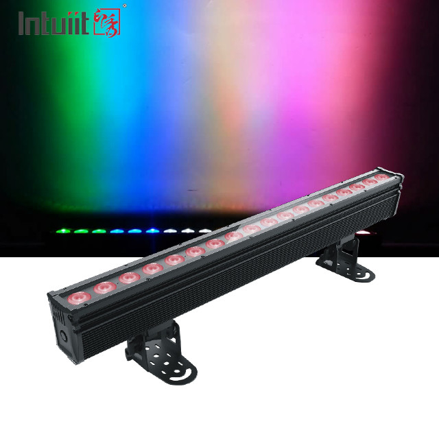 18 × 10W RGBW 4in1 مضاد للماء في الهواء الطلق LED غسل الجدار ضوء DMX مرحلة في الهواء الطلق Pixel LED Bar Lighting IP65 أضواء الإسقاط