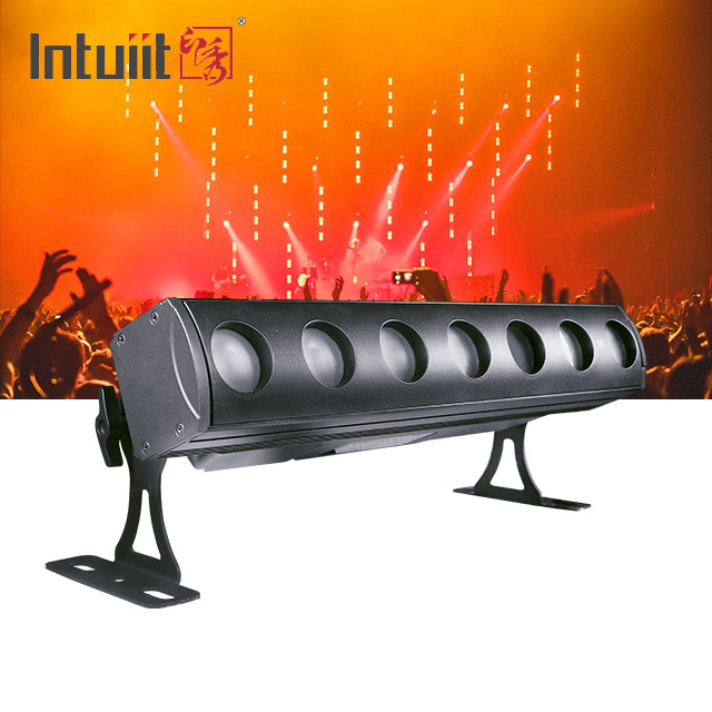 DMX Rgbw تغيير اللون 7x15W غسل شريط الضوء Ip65 LED غسالة الحائط في الهواء الطلق