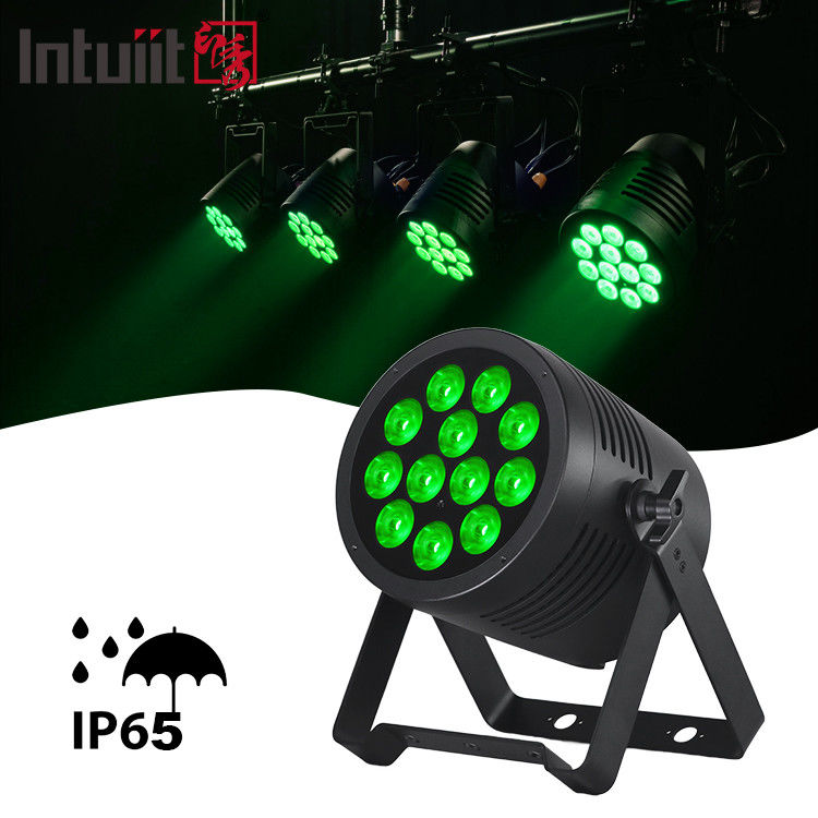 سبيكة الألومنيوم RGBWA UV LED Flat Par 12x20W الإضاءة DJ Par العلب Dmx 512 Light Wash الإضاءة المسرحية للكنيسة