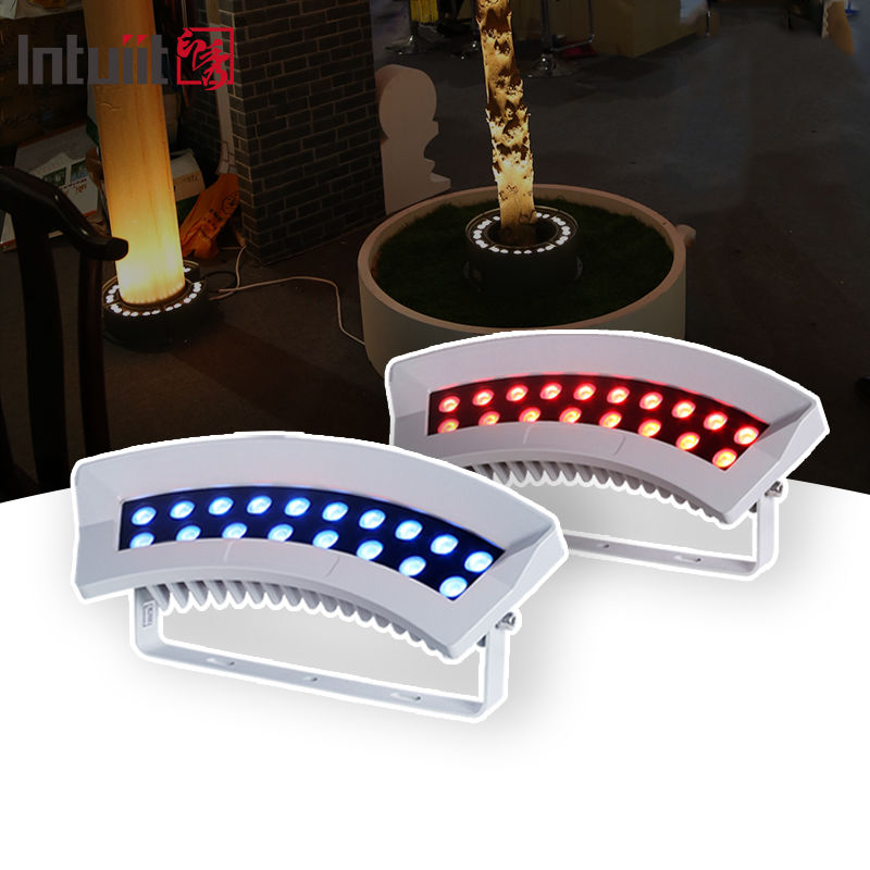 RGBW 36W الحديقة الخارجية LED الضوء شجرة العنق IP65 مقاوم للماء ضوء بقعة ملونة الألومنيوم الألومنيوم الضوء شجرة العنق