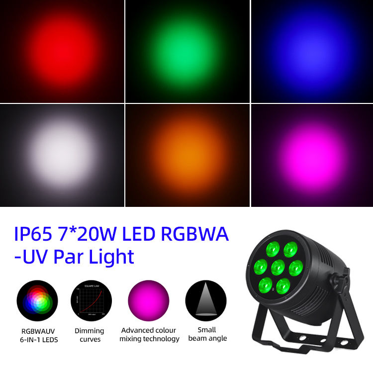 السوبر مشرق 7x20 واط RGBWA + UV 6in1 LED الاسمية ضوء IP65 في الهواء الطلق مقاوم للماء المرحلة الإضاءة لحفل زفاف تأجير الكنيسة حفلة ديسكو