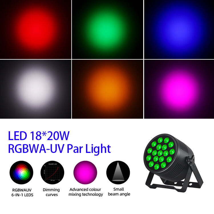 Aluminum IP65 LED Par 18*20W RGBWA+UV 6in1 Waterproof Outdoor Par Can Stage Light for Professional Stage Performance Show