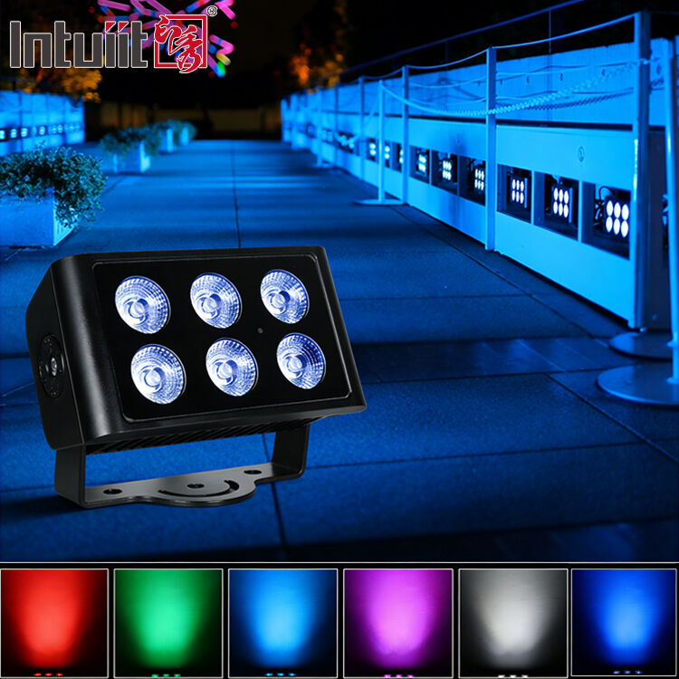 6x5W Rgbw 4in1 Led Flood Wash Light Dj Wedding Stage City Wall Washer Led Wash Flood Light