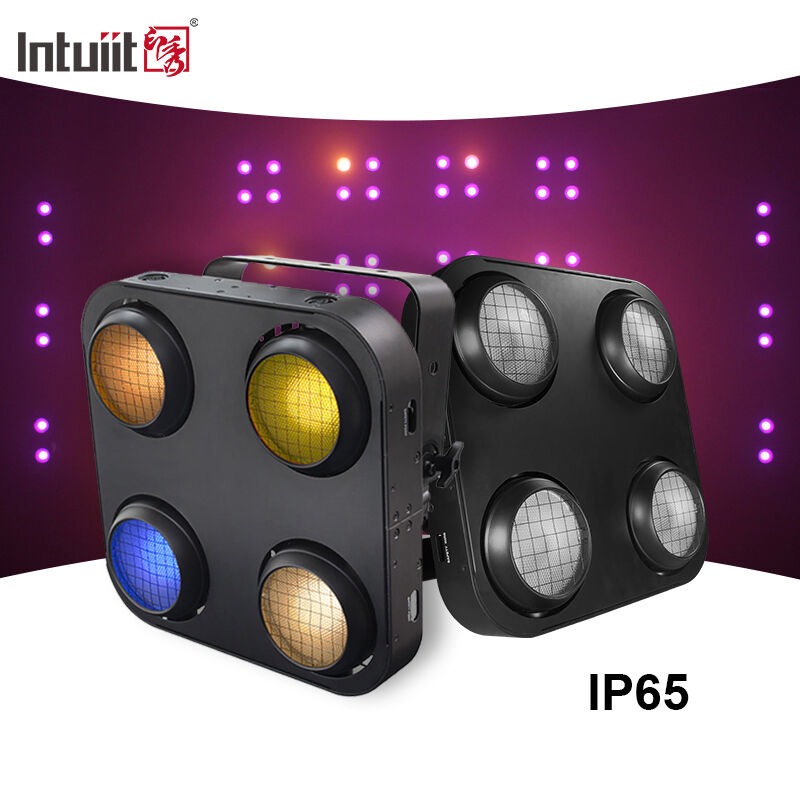 أضواء 400 واط مقاومة للماء بأربعة عيون مع ألوان RGB أبيض دافئ وعنبري للمسرح LED IP65 إضاءة الجمهور