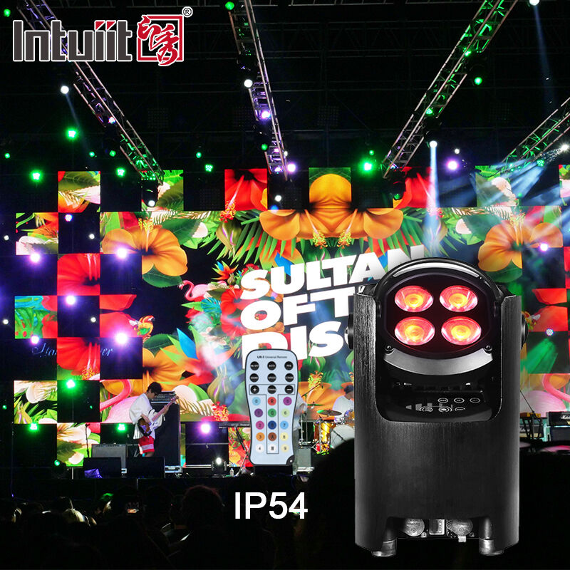 IP54 المهنية اللاسلكية DMX بطارية LED Par Light 4 * 12W RGBW 4-in-1 - التحكم عن بعد حفل زفاف Uplighting