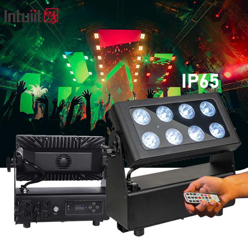 8x15W بطارية مدعومة بالكهرباء LED Flood Light للخارج اللاسلكي RGBW 4in1 قابل لإعادة الشحن Uplight Par Luces LED para Fiestas DJ