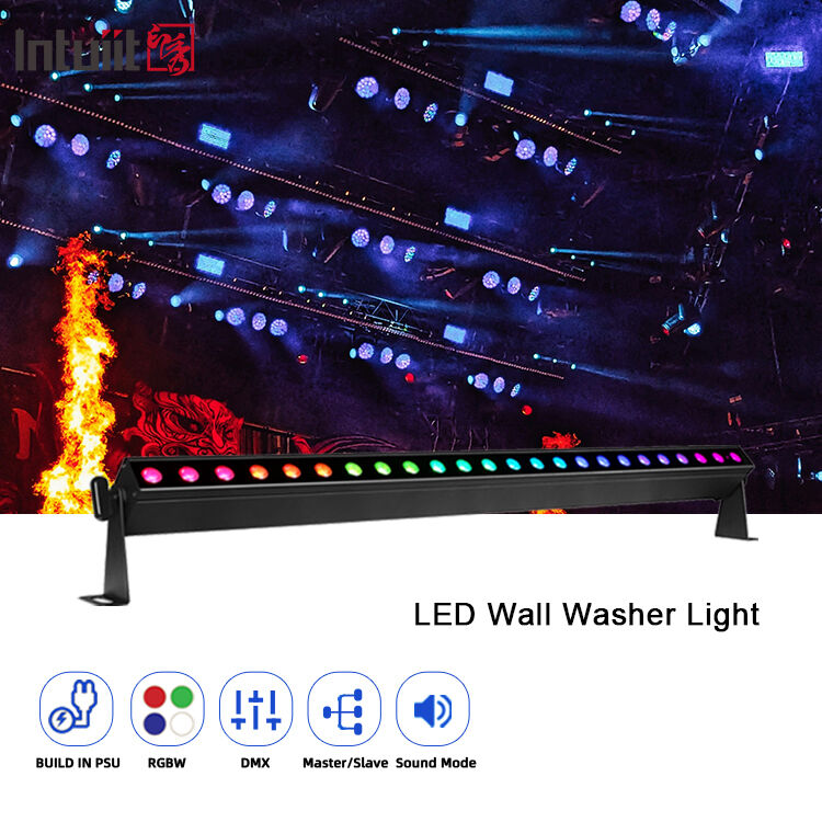 المهنية 9 درجة ضيقة شعاع LED غسالة الحائط 24x2W RGBW 4in1 DMX512 الداخلية خطية غسل ضوء شريط للمسرح الحدث