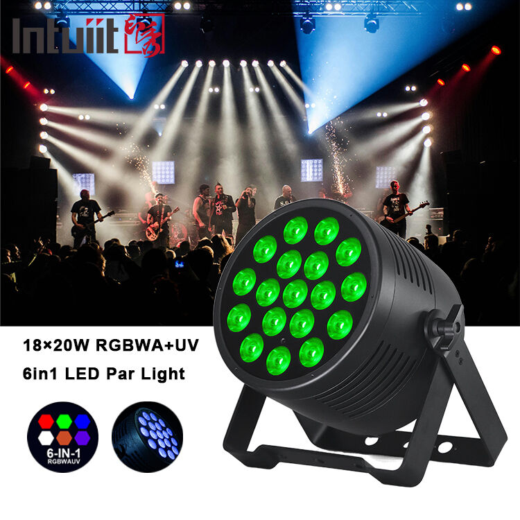 ضوء المسرح الخارجي IP65 مقاوم للماء 18x20W LED Par RGBWA+UV 6 في 1 DMX512 غسل الضوء لحفلات الزفاف