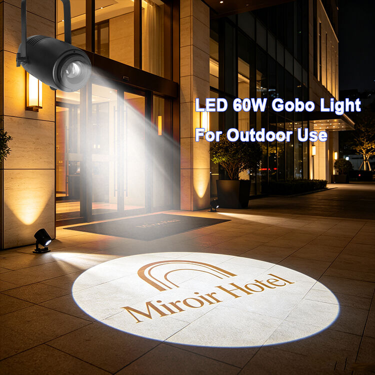 إعلانات خارجية شعار غوبو مشروع 60W LED IP65 مقاوم للماء للفندق مبنى متجر المطاعم