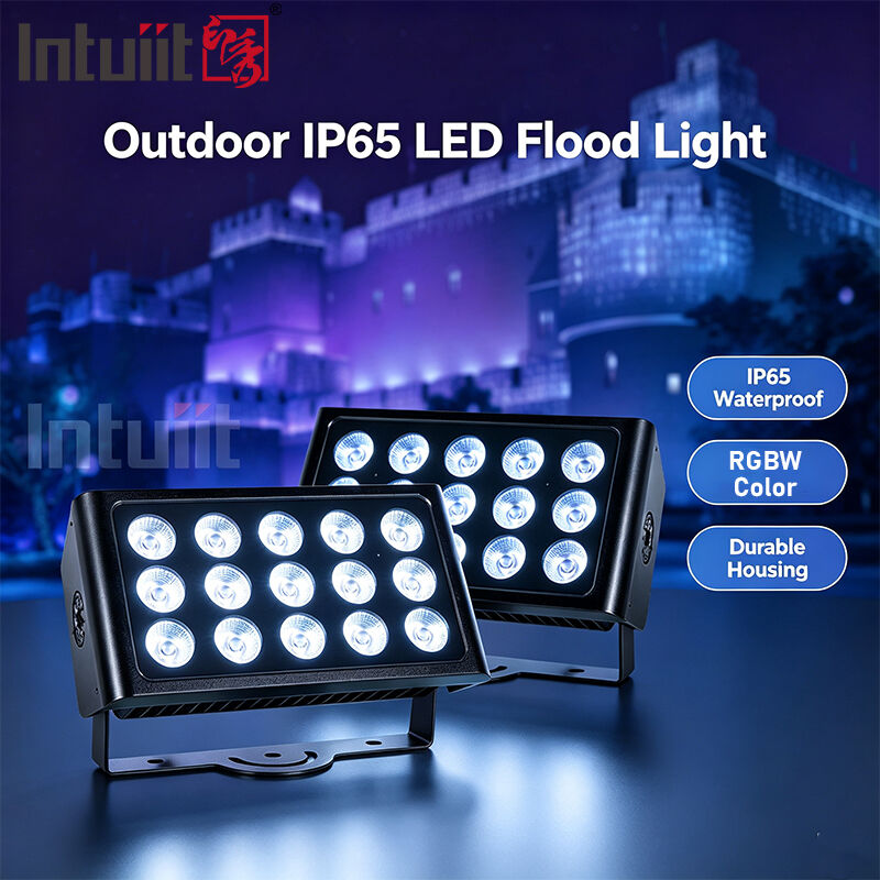 15x5W RGBW 4-in-1 IP65 ضوء الفيضانات LED الخارجي ️ DMX512 ضوء عريض مقاوم للماء للحديقة والمسرح وإضاءة المباني