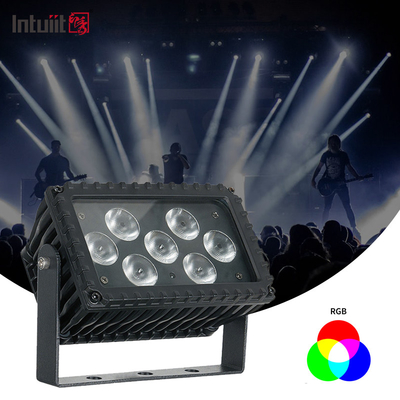 7x3W RGBW LED في الهواء الطلق زاوية 25 درجة التصوير المعماري مصباح الفيضان مصباح واجهة للمبنى