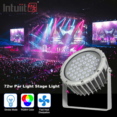 72 واط RGBW DMX512 مقاوم للماء أدى ضوء الفيضانات المناظر الطبيعية الخارجية حديقة جولة المرحلة ضوء الاسمية
