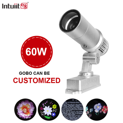 60W Gobo Projector شعار مخصص LED Light HD Image للخارج Ip65 تدوير الإعلانات ضوء الإعلانات للزفاف