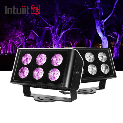 IP65 مقاوم للماء 6x5W RGBW 4 في 1 ضوء الفيضانات LED DMX التحكم الطائرة ضوء بقعة خلفية تلوث DJ ديسكو الإضاءة المسرحية