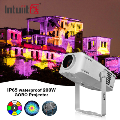 200W المهنية في الهواء الطلق مقاومة للماء IP65 LED الدوار غوبو شعار الإعلانات الدوار مشروع الإشعاع