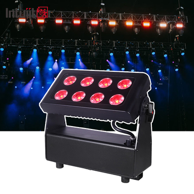 8x15w RGBW DMX512 IP65 عازل المياه DJ حفل زفاف مدينة ملون غسالة الحائط في الهواء الطلق