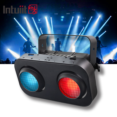Dmx512 ستروب أمبر أبيض دافئ 2x90W 2 عيون مدعومة للجمهور العمياء الضوء مدعوم كوب العمياء