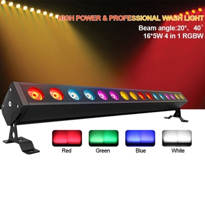16x5W RGBW 4in1 LED DJ غسيل الحانة الضوء غسالة الحائط ديسكو منصة الضوء المعدات