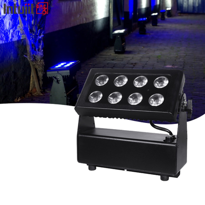 DMX512 8x10w RGBW 4in1 IP65 مقاوم للماء DJ حفل زفاف مدينة غسالة الحائط في الهواء الطلق LED غسل ضوء الفيضان