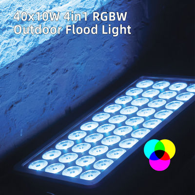 ضوء غاسل الجدار 40x10 واط RGBW 4 في 1 كشاف ضوئي مقاوم للماء للمدينة المسرح الحديقة الألومنيوم غسل إضاءة ليد