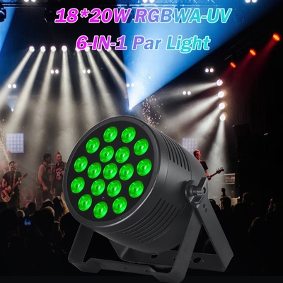 18x20 مقاوم للماء DMX Led Par يمكن RGBWA UV للمسرح في الهواء الطلق حفلات العرس العرض الأحداث