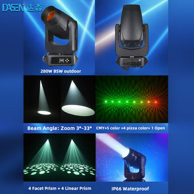 2025 BSW 280W LED Head Moving Stage Light DMX512 Beam Spot Wash 3in1 لـ DJ Disco Show CMY