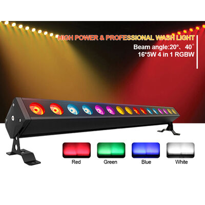 16X 5W RGBW LED غسالة الحائط DMX512 التحكم الضوء الخطي للدي جي الحديقة IP65 DMX512 التحكم