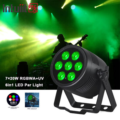 LED 7 * 20W RGBWA-UV 6-IN 1IP65 مضاد للماء PAR LIghtsMX التحكم في مرحلة خارجية Par Light للحديقة الترفيهية