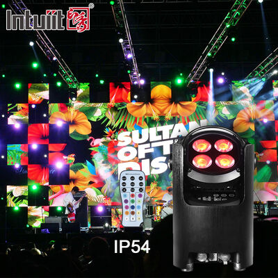 IP54 المهنية اللاسلكية DMX بطارية LED Par Light 4 * 12W RGBW 4-in-1 - التحكم عن بعد حفل زفاف Uplighting