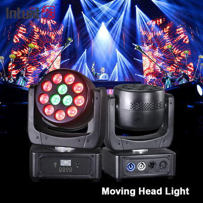 بيع ساخن 12pcs 8W RGBW 4in1 ميني LED شعاع غسل رأس متحرك ضوء DMX التحكم في الصوت مصباح المسرح النشط للملهى الليلي KTV