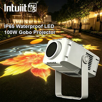 جهاز عرض شعار Gobo بقوة 100 واط - IP65 خارجي DMX512 عرض نمط مخصص للإعلانات والمباني والفعاليات