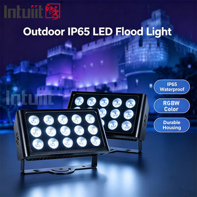 15x5W RGBW 4-in-1 IP65 ضوء الفيضانات LED الخارجي ️ DMX512 ضوء عريض مقاوم للماء للحديقة والمسرح وإضاءة المباني