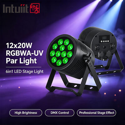 12*20W RGBWA+UV 6in1 LED Par Light IP65 في الهواء الطلق مقاوم للماء DMX512 الإضاءة على المسرح لحفلة DJ الزفاف